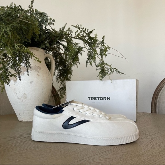 Tretorn Women’s 'Nylite Plus Canvas' Sneakers - White/Navy - Picture 8 of 10